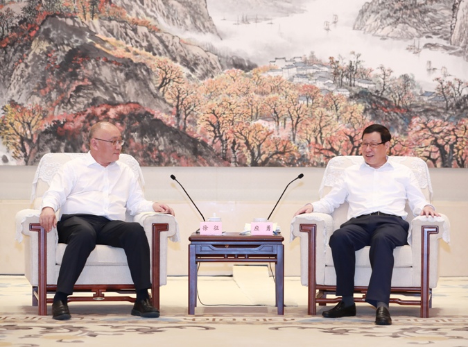湖北省委书记应勇会见徐征时强调，湖北经济长期向好基本面没有改变 欢迎上海建工进一步参与湖北新一轮建设发展