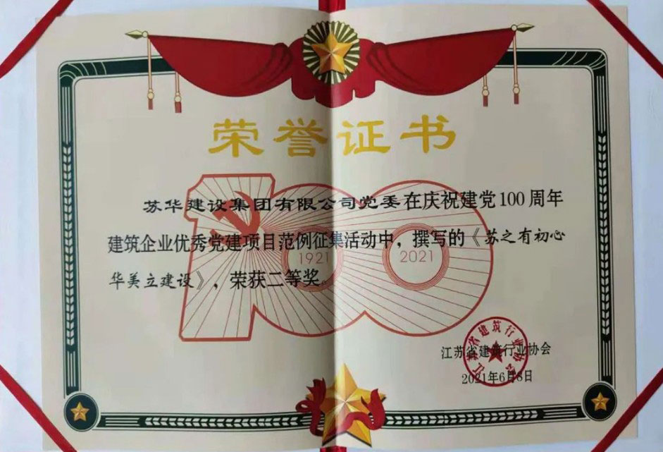 苏华集团党建工作荣获省协会优秀党建项目表彰