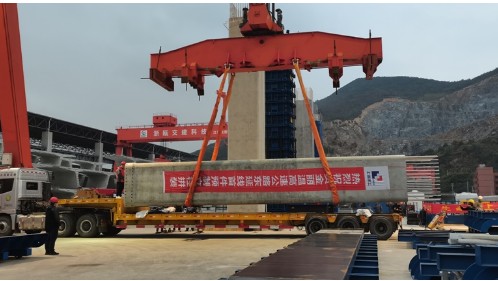 实现温州高速公路装配式桥梁立柱“零”的突破 金丽温东延线3标首件预制立柱顺利拼装