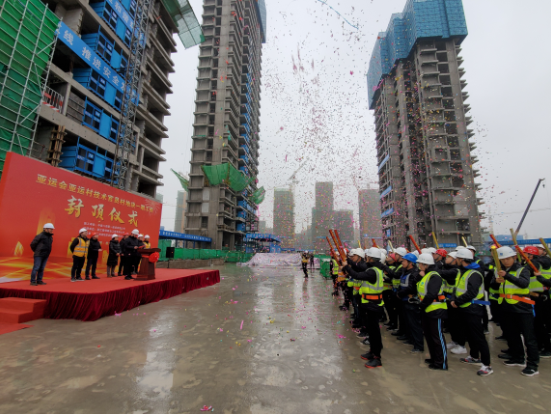 杭州亚运村一期项目首栋楼举行封顶仪式