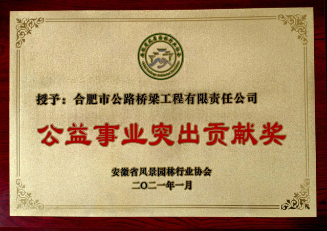 合肥路桥荣获“公益事业突出贡献奖”