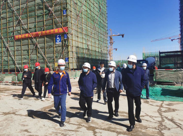 定兴县领导到公司南拒马河安置区项目调研