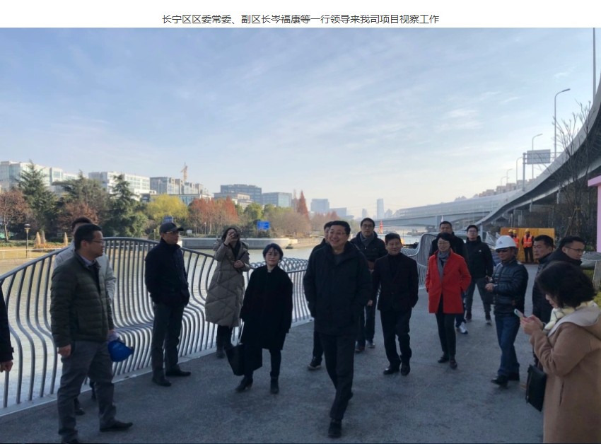 长宁区区委常委、副区长岑福康等一行领导来我司项目视察工作