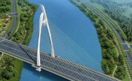 中铁城建北京公司聊城市政工程项目跨徒骇河大桥钢混结合段混凝土浇筑施工完成