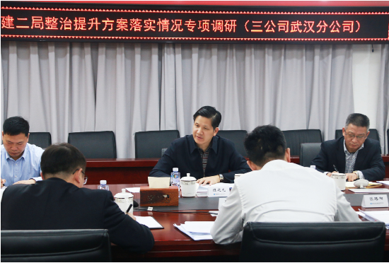 陈建光书记赴中建二局三公司武汉分公司开展整治提升方案落实情况专项调研