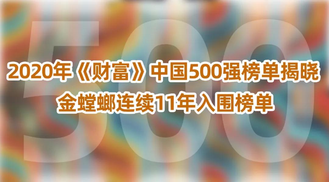 2020年《财富》中国500强榜单揭晓，金螳螂排名节节攀升 连续11年入围该榜单