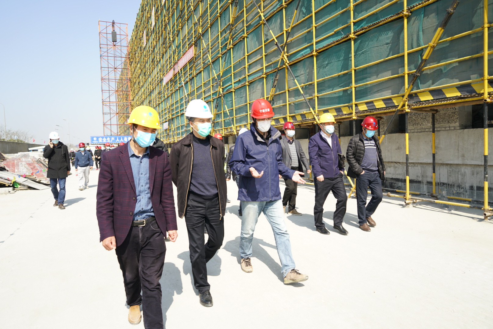 省安全生产检查组抽查建工集团姚江民办学校项目