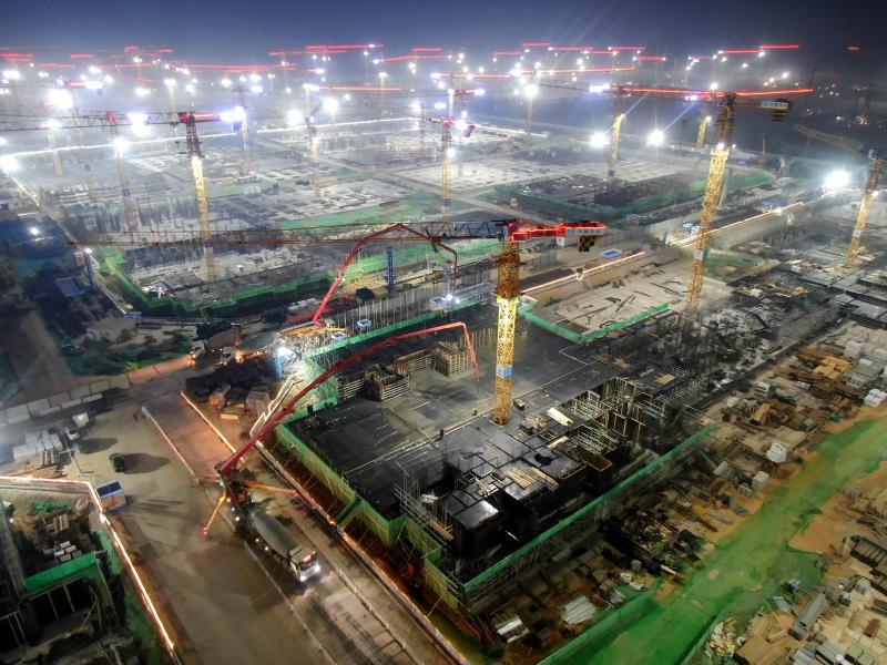 中建二局雄东片区A单元安置房项目首个地块冲出正负零