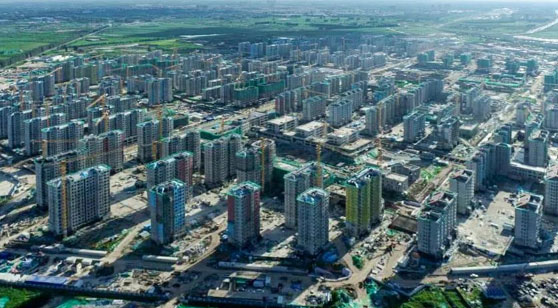 雄安新区雄东片区A单元安置房206栋住宅楼全部封顶