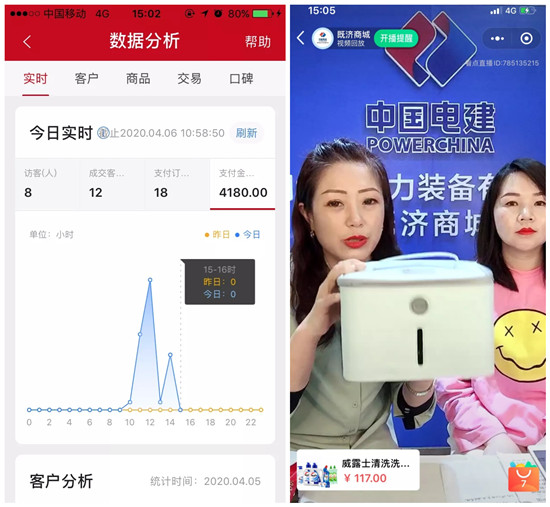 中国电建电商直播首秀突破5000人次