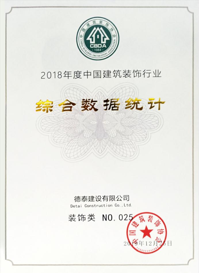 喜报！德泰建设行业百强再攀新高，跃居全国第二十五名！