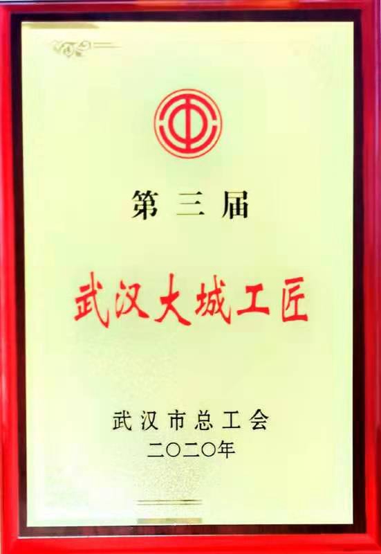 公司荣获武汉“大城工匠”荣誉称号