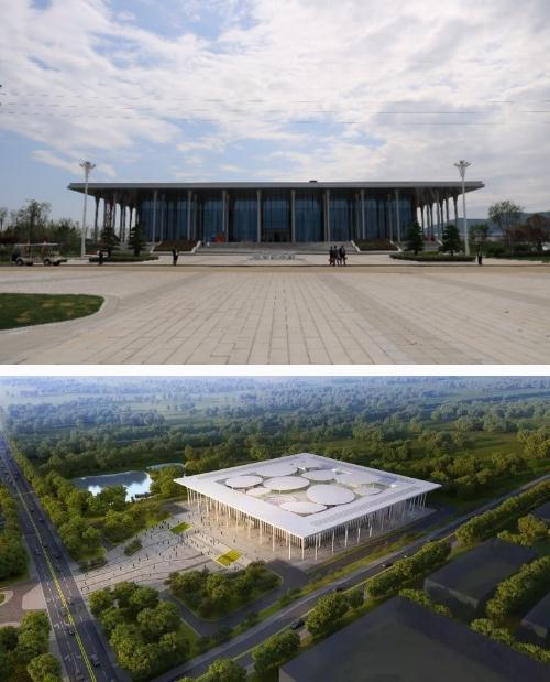 中国二冶承建的山东蘑菇小镇场馆建设工程竣工