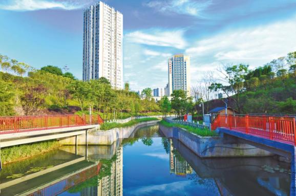 重庆：坡坎崖变游园 花海景观门前赏