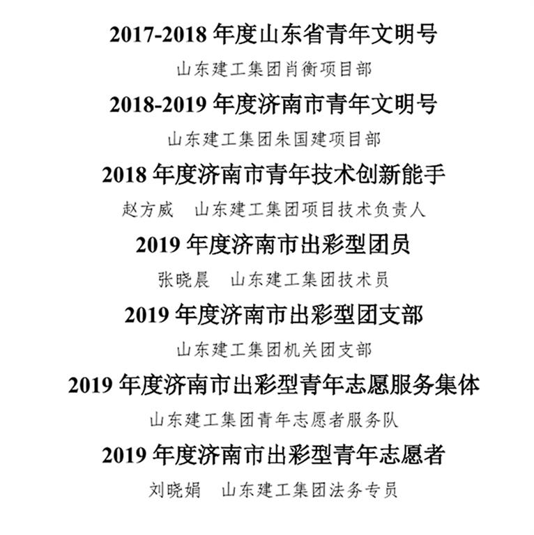 集团被团省委团市委授予多项荣誉