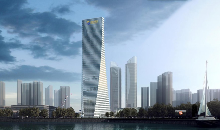 贾福宁调研颐金建设装饰集团承建的山东港口大厦装饰项目