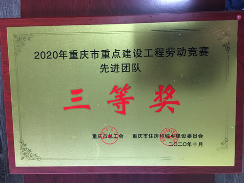  蔡家嘉陵江大桥施工班组荣获劳动竞赛先进团队三等奖