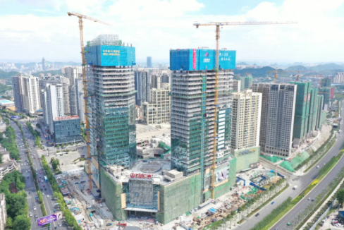 水电九局承建的贵阳“新地标”数博万达广场主体完工