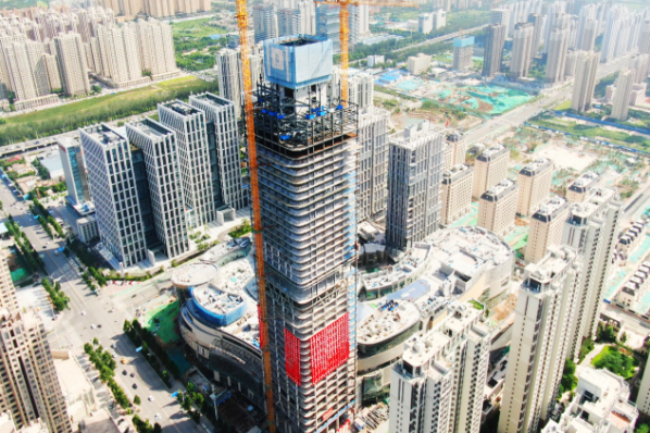 中建六局城建公司石家庄南焦城中村改造项目T1塔楼顺利通过主体结构验收