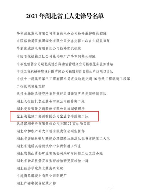 宝业吉布提施工队荣获湖北省工人先锋号荣誉称号