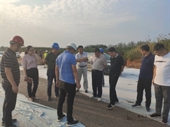 三门峡市公路局局长李春来一行到中建桥梁国道310项目一分部督导工程建设