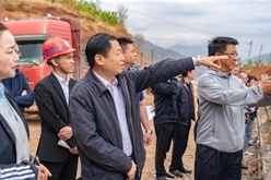 四川省凉山彝族自治州党委副书记张伟一行到宁南G353复建工程项目视察