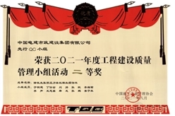 山东公司QC成果荣获中国建筑业协会一类成果